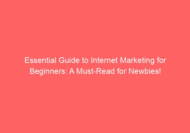 Essential Guide to Internet Marketing for Beginners: A Must-Read for Newbies!